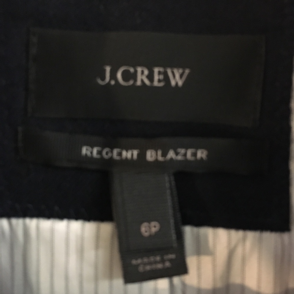 J Crew Regent Blazer Wool Size Petite 6 Navy Blue Classic Preppy Workwear Office - Picture 2 of 8